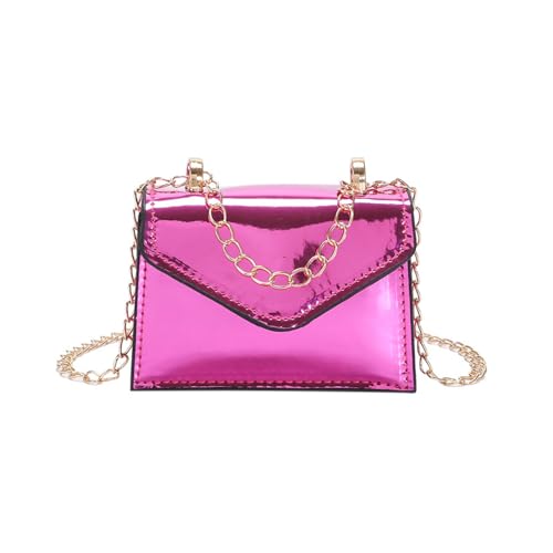 Qsvbeeqj Modische Umhängetasche aus Polyurethan mit Kettenriemen für Frauen und Mädchen, quadratisch, kompakt, A von Qsvbeeqj