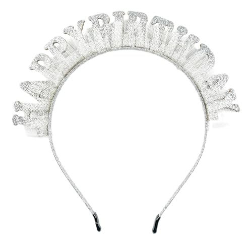Qsvbeeqj Modisches Happy Birthday-Kronen-Stirnband für Damen, leichte und praktische Kopfbedeckung für Komfort und Stil von Qsvbeeqj