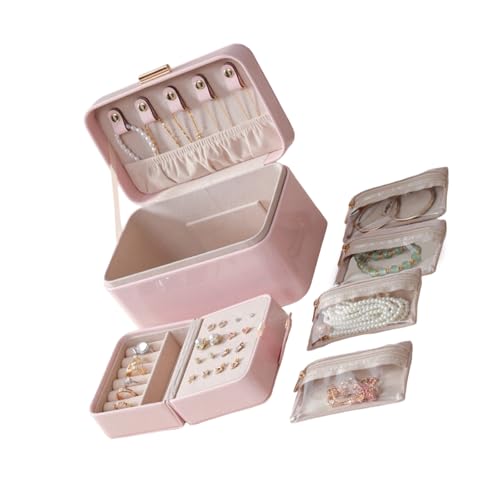 Qsvbeeqj Multi Layer Juwelierstader Organisatoren Premium PU Dekorative Gehäuse Mit Partitionsdesign Für Ohrringketten Geschichtete Schmuck Organisatoren Für Frauen Qsvbeeqj Multi Layer Juwelierstader Organisatoren Premium PU Dekorative Gehäuse Mit Partitionsdesign Für Ohrringketten Geschichtete Schmuck Organisatoren Für Frauen von Qsvbeeqj