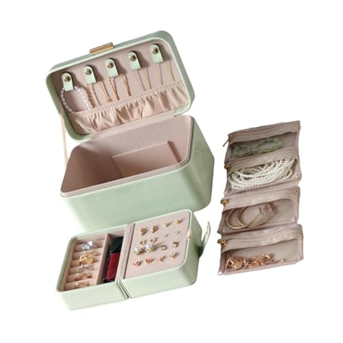 Qsvbeeqj Multi Layer Juwelierstader Organisatoren Premium PU Dekorative Gehäuse Mit Partitionsdesign Für Ohrringketten Geschichtete Schmuck Organisatoren Für Frauen von Qsvbeeqj