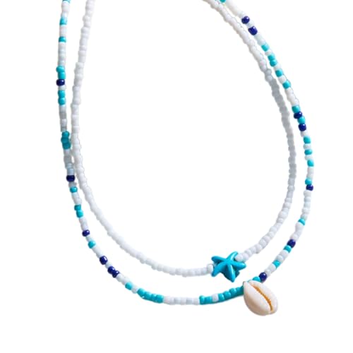 Qsvbeeqj Packung Von 2 Böhmischen Doppelschichtsteuerfischen Muschelperlen Anhänger Halskette Verleiht Jedem Outfit Oder Event Shell Perlen Schmuck Einzigartige Charme von Qsvbeeqj