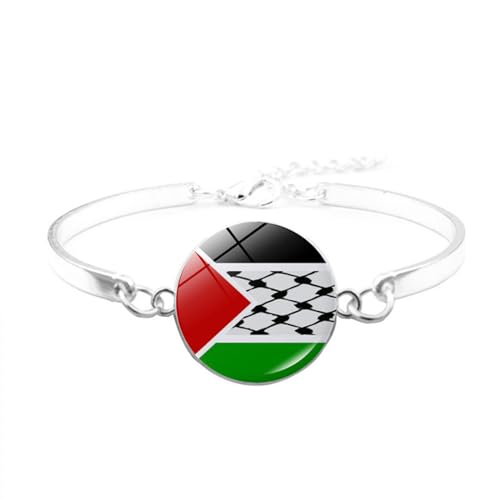Qsvbeeqj Palästine Flagge Lederarmbänder Mehrschichtige Gewebte Perlenarmband Für Männer Frauen Armband Schmuckmodik Accessoires von Qsvbeeqj