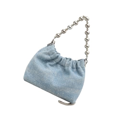 Qsvbeeqj Perlenkette Eimer Tasche Für Frauen Crossbody Bags Trendy Jeans Schulterbaus Damen Handtaschen Trendy Hobos Geschenke Schulter von Qsvbeeqj