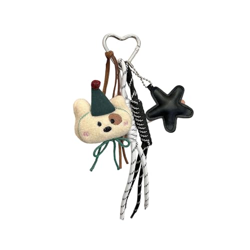 Qsvbeeqj Schöne Plüschbären Rucksackdekoration Mit Detaillierter Handwerkskunstbeutel Charme Weichkartenschlüsselkette Für Frauen Und Mädchen Anime Keychain von Qsvbeeqj