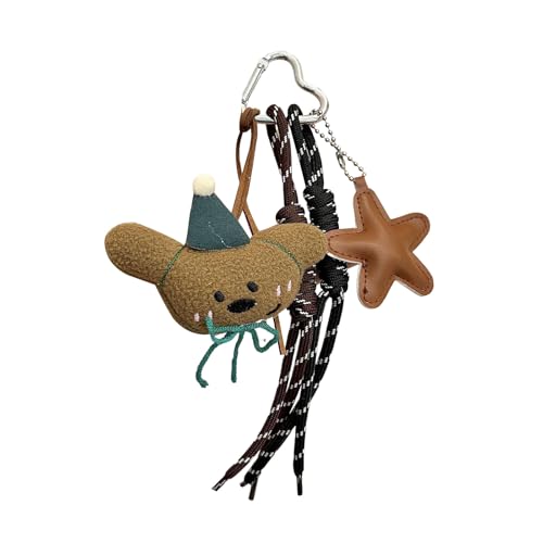 Qsvbeeqj Schöne Plüschbären Rucksackdekoration Mit Detaillierter Handwerkskunstbeutel Charme Weichkartenschlüsselkette Für Frauen Und Mädchen Anime Keychain von Qsvbeeqj