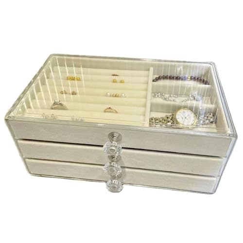 Qsvbeeqj Schutzschachtel Für Schutz Schmuck Mit Samtfutter Stapelbarer Ohrring Organisator Multi Layer Halskettenhalter Für Frauen Stapelbar Schmuck Lagerung von Qsvbeeqj