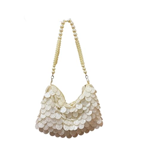 Qsvbeeqj Shimmering Scale Design Geflochtene Tasche Mit Abnehmbarem Riemen Mode Unterarm Geldbörse Für Abschlussballhochzeit Abend Event Sparkling Scale Design Handtasche von Qsvbeeqj