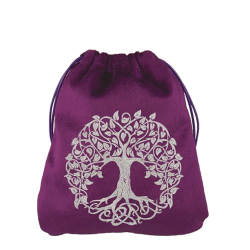 Qsvbeeqj Soft Tarot Flor Knöcheltasche Schmuckhalter Beutel Organizer Hand Geschenktüte Brettspiele Taillenhalter mit Kordel, Lila 5, Jeden rozmiar von Qsvbeeqj