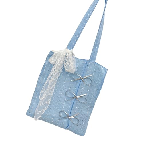Qsvbeeqj Stilvolle Glitzernde Bögen Design Geräumige Handtasche Ergonomic Polyester Stoff Frauen Reise Essentielles Umhängetasche Übergroße Glitzernde Bogenknotenbeutel von Qsvbeeqj