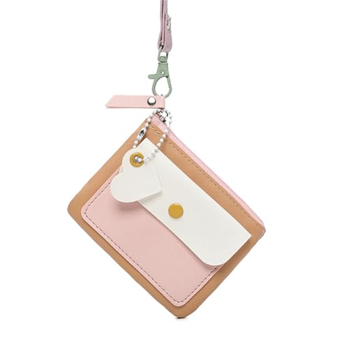 Qsvbeeqj Stilvolle Kontrastfarbe PU Ledermünze Geldbeutel Schlüsselbeutel Für Frauen Mädchen Kleine Brieftaschenkartenhalter Reißverschluss Beutel Bag Schlüsselhaltertasche von Qsvbeeqj