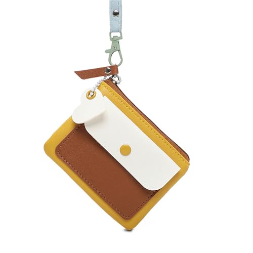 Qsvbeeqj Stilvolle Kontrastfarbe PU Ledermünze Geldbeutel Schlüsselbeutel Für Frauen Mädchen Kleine Brieftaschenkartenhalter Reißverschluss Beutel Bag Schlüsselhaltertasche von Qsvbeeqj
