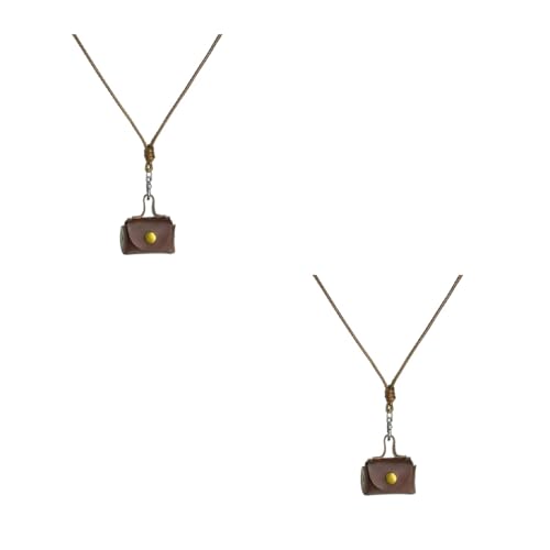 Qsvbeeqj Stilvolle Leder-Halskette für Ohrhörer, Wechselgeld, modisches Accessoire für den täglichen Gebrauch, Vintage-Lederhalskette von Qsvbeeqj