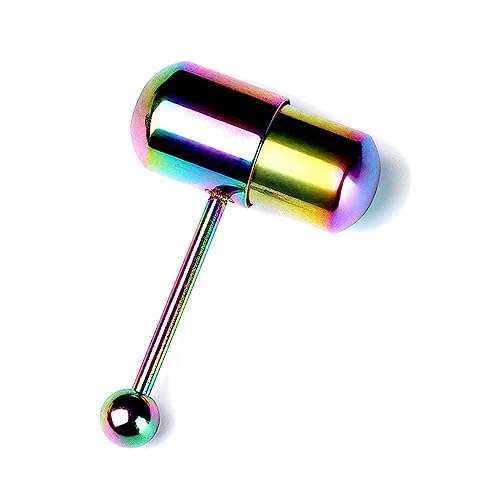 Qsvbeeqj Straight Langhantelsteel Edelstahl Punk Zungenstange Körper Piercing Schmuck Vibrierende Zungenring Für Erwachsene Frauen Piercing von Qsvbeeqj
