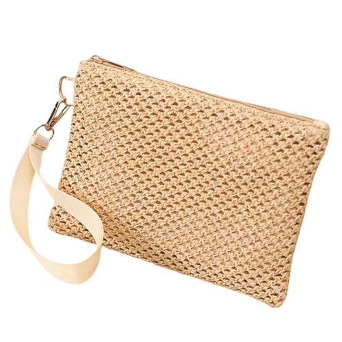Qsvbeeqj Strand wesentliche Stroh Clutch Bag für Frauen gewebt kleine Handtasche mit Armband trendy Strand Reißverschluss Handtasche gewebte Kupplung, C Qsvbeeqj Strand wesentliche Stroh Clutch Bag für Frauen gewebt kleine Handtasche mit Armband trendy Strand Reißverschluss Handtasche gewebte Kupplung, C von Qsvbeeqj