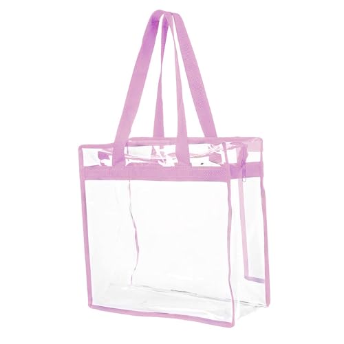 Qsvbeeqj Strandtasche aus PVC für Damen, modische Stadion-Sporttasche, Shopping-Schultertasche, transparent, all-matching mit Tragegriff oben, Damentasche, transparente Schultertasche aus PVC von Qsvbeeqj