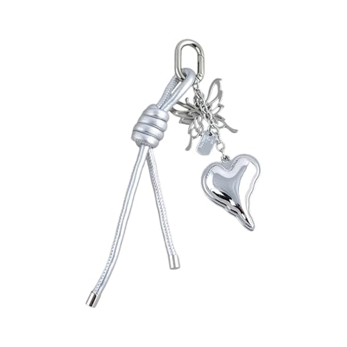 Qsvbeeqj Stylish Butterfly Keychain Für Frauen Mädchen Telefon Charme Keyring Gepolstertbeutel Accessoire Für Mode Begeisterung Leichter Herz Anhänger von Qsvbeeqj
