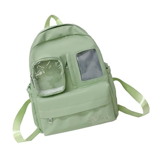 Qsvbeeqj Süßer Schulrucksack Anime Cosplay Transparent mit Zeigeranzeige Ästhetische Mädchen Rucksack Itabag mit Itabag Einsatz Rucksäcke Grün Einheitsgröße von Qsvbeeqj