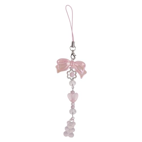 Qsvbeeqj Telefon Charme Anhänger Sternschlüsselkette Für Bag Phone Bowknot Charm Bowknot Herz Frauen Tragen Gurt von Qsvbeeqj