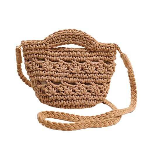 Qsvbeeqj Tote Bag Umhängetasche Crossbody Cotton Websen Urlaubsreise Strand Vielseitige Hohle Handtasche Für Mädchen Frauen Urlaub Strand von Qsvbeeqj