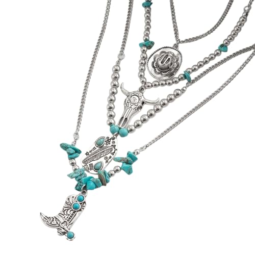 Qsvbeeqj Türkis Halskette Set mit verstellbaren mehrschichtigen Ketten Mode Choker Modeschmuck Accessoires für Frauen Mädchen Modeschmuck , One Size, wie beschrieben, wie beschrieben, wie beschrieben von Qsvbeeqj