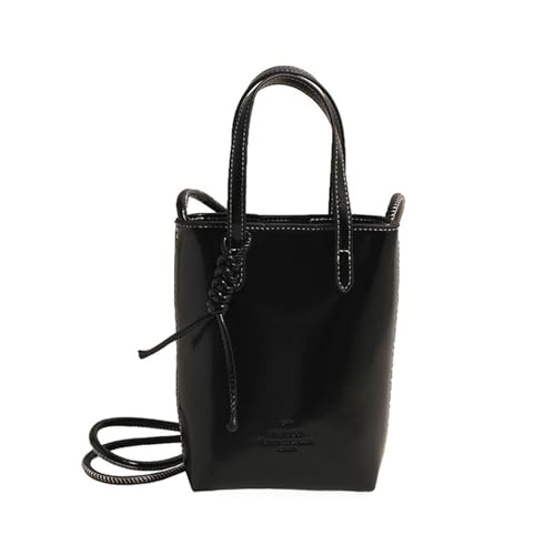 Qsvbeeqj Umhängetasche Damen Umhängetasche Retro Crossbody Bag PU Leder Messenger Einfarbig Handtasche und Handtasche Damen Umhängetasche Einfarbig Retro Tasche und Alltagstasche, Schwarz von Qsvbeeqj