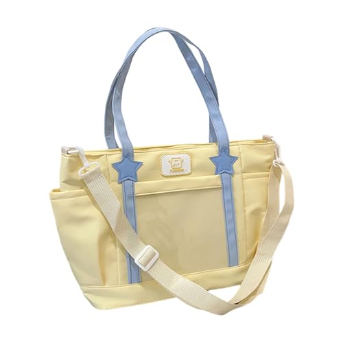 Qsvbeeqj Umhängetasche aus Nylon mit großer Kapazität über den Körper zum Pendeln Reisen oder Einkaufen verstellbaren Gurt modischen Alltagsaccessoires, gelb von Qsvbeeqj