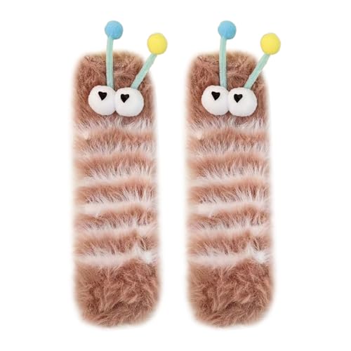 Qsvbeeqj Verschwommene Socken Damen Cartoon Crews Weiche Socken Hausschuhe Gemütlich Warm Home Winter Warm Bootie Geschenke Frau Fuzzy Gemütlich Weiche Hausschuhe, A, Einheitsgröße von Qsvbeeqj