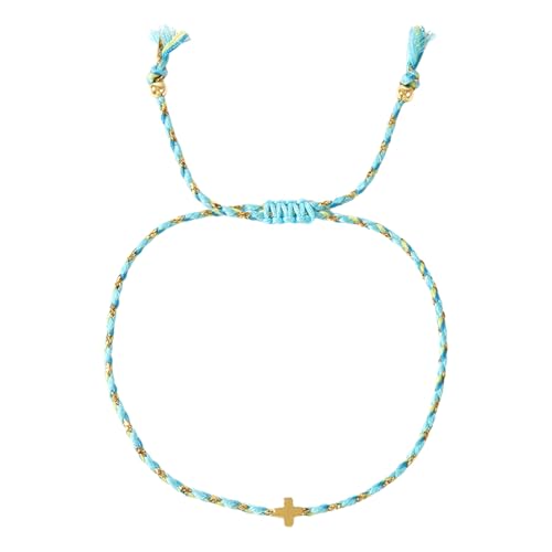 Qsvbeeqj Verstellbare Böhmische Stile Robustes Baumwollseilarmband Mit Kreuzen Designs Modedekoration Für Männer Und Frauen Crosses Armband von Qsvbeeqj