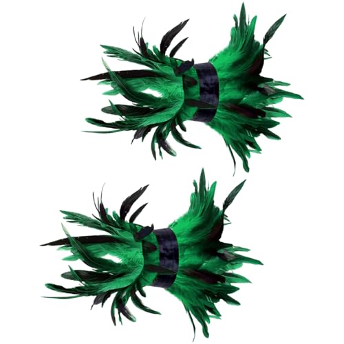 Qsvbeeqj Verstellbare Gefiederte Fußkettchen Für Frauen Mädchen Halloween Kostümpartys Punkstile Fuzzy Fußschmuckzubehör Pu Leder Feder Knöchel Manschette Halloween Dekoration von Qsvbeeqj