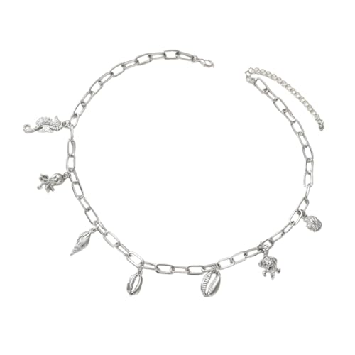 Qsvbeeqj Verstellbare Schale & Perlen Strand Halskette 18+3 Cm Stapelbarer Schmuck Für Frauen Urlaubsschichten Accessoires Colarbone Halskette von Qsvbeeqj