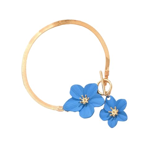 Qsvbeeqj Verstellbarer Blumenfußschmuck Vielseitiges Styling für den täglichen Gebrauch Legierung Kette Sicherer Verschluss Strand Urlaub Blume Zubehör Verstellbare Knöchel Kette, Einheitsgröße, wie von Qsvbeeqj