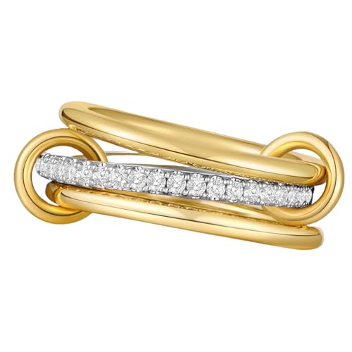 Qsvbeeqj Vielseitige Schicht Ängstliche Ringe Mit Eleganten Steinen Stabiler Stahl Mode Schmuck Statement Stücke Für Ihre Kubikzirkonia Hochzeitsringe von Qsvbeeqj