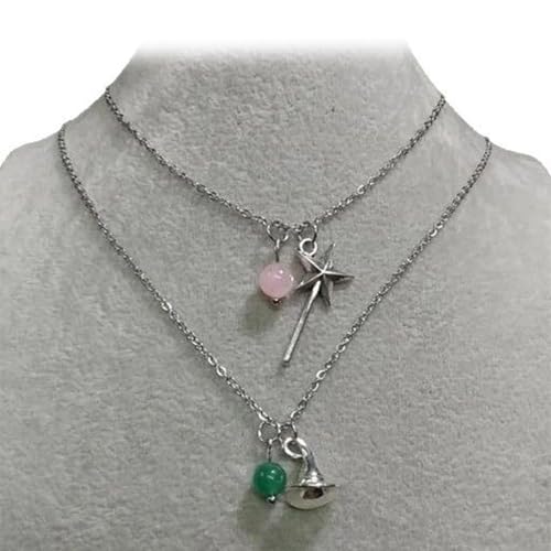 Qsvbeeqj Vielseitiger Hexenhut Zauberstab Halskette Leichtes Kostümschmuck Verstellbarer Neckketten Für Halloween Und Osterfeiern Fantasy Accessoires von Qsvbeeqj