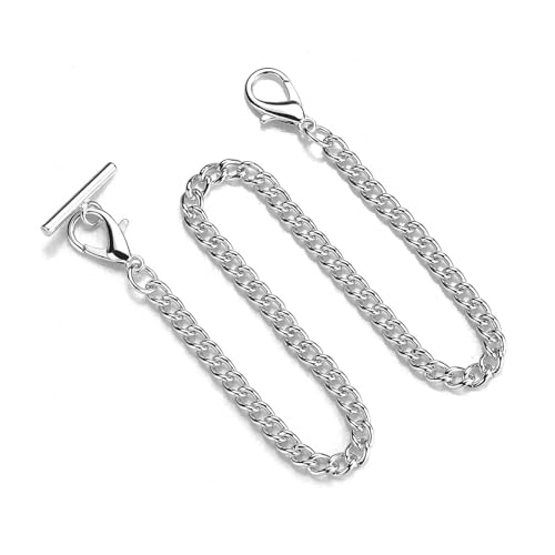 Qsvbeeqj Vintage Taschenuhr Doppel Albert Kette T-Bar Glieder Vintage Ersatz Frauen Männer Mode Taschenaccessoires Gold, T buckle 1, Wie beschrieben, Wie beschrieben von Qsvbeeqj