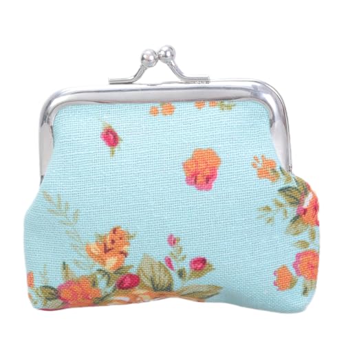 Qsvbeeqj Women Girl Canvas Wechseln Geldbeutel Wechseln Sie Die Beutel Mit Kuss Schloss Verschluss Münzgrundstück Blumenmünzen Brieftasche Für Tagesabend Party Brieftaschenhandtaschen Für Frauen von Qsvbeeqj