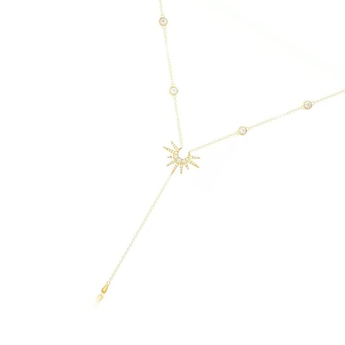 Qsvbeeqj Y Form Halskette Verstellbare Länge Charme Sonnenanhänger Legierung Textur Zum Passenden Mode Look Quasten Halskette von Qsvbeeqj