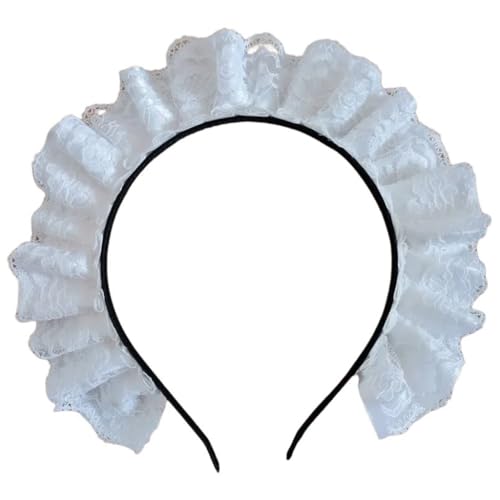Qsvbeeqj Zarte Cosplay-Stirnbänder, japanische Plissee-Spitze, Haarreif, Halloween-Party, Kostüm, Werkzeug für Frauen und Mädchen von Qsvbeeqj