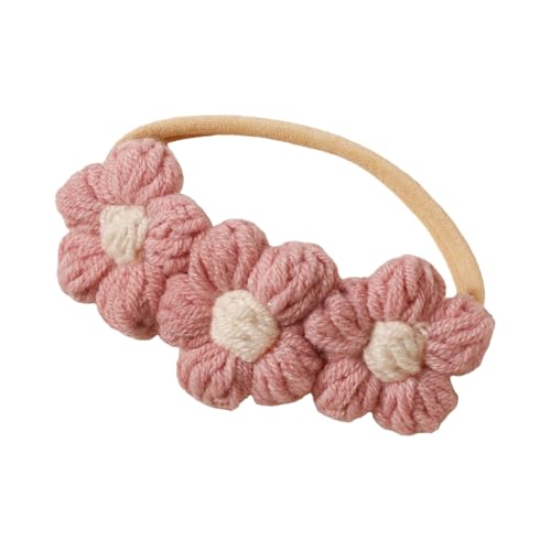 Qsvbeeqj Zartes Gestricktes HHairband Baby Stirnband Mit Floralem Akzent Fotografie Requisiten Für 100-Tage Bilder Und Besondere Anlässe von Qsvbeeqj