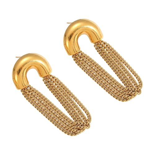 Raffinierte Schicht Drop Ohrringe Mit Fransendetail Edelstahlschmuck Für Frauen Geschenkideen Schicht Fringe Drop Ohrringe von Qsvbeeqj