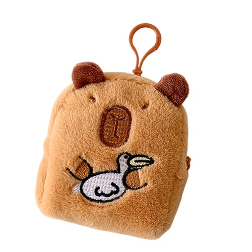 Schöne Capybara Geldbörse Plüsch Geldbörse Tier Wechselgeldbeutel Aufbewahrungstasche Kopfhörer Dekorative Plüsch Wechseln Capybara Coin Charm Dekorative Geldbörse von Qsvbeeqj