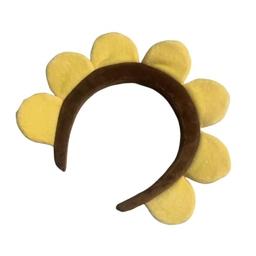 Schöne Sonnenblumen-Haarband, Plüsch, hoher Totenkopf-Haarband, Musik-Festival, Kopfbedeckung, weibliches Make-up-Stirnband für den täglichen Gebrauch von Qsvbeeqj