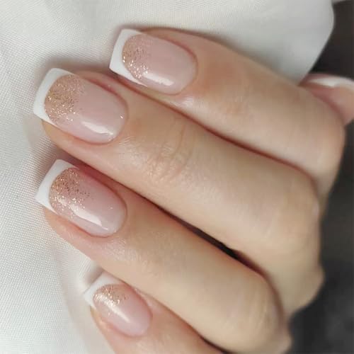 Square Press Auf Nägeln Glitzer Gefälschte Nägel Kleben In 12 Größen 24 Prozent Französische Spitzen Für DIYS Art Decors Acrylkleser Nagel Für Frauen Klar von Qsvbeeqj