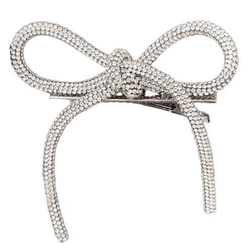 Stilvolle Strass-Haarspange für Damen, Legierung, Haarnadel mit Schleifen, Dekoration, Kopfbedeckung, geeignet für Hochzeiten und Partys von Qsvbeeqj