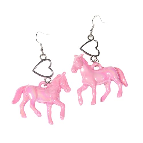Süße Einhörner Ponys Ohrringe Buntes Acryl Herz Dangle Accessoire Student Mode Ohrschmuck Leichtes Gewicht von Qsvbeeqj