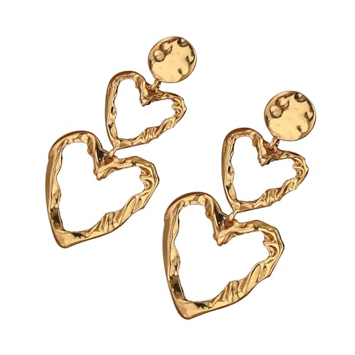 Textured Metal Love Ohrringe Komfort Fit Modisches Design Ohrzubehör Vielseitig Tagend Abend Abnutzung Schmuck Komfortige Tägliche Kleidung Ohrringe von Qsvbeeqj