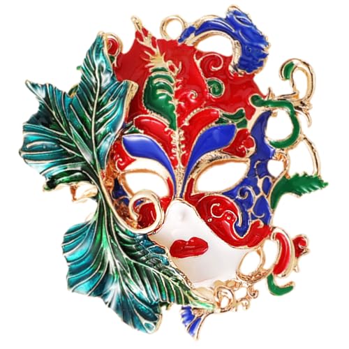 VERTRICKTE SPROP OIL RELEDSPREGED PIN TRALDY ASIAN ASIAN Inspirierte Design Leichtgewichtiger Kostümschmuck Für Tägliche Kleidung Zeitgenössischer Traditioneller Maske Brosche von Qsvbeeqj