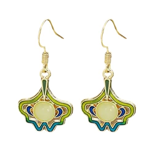 Vintage Inspirierte Grüne Quasten Dangle Ohrringe Mit Silberohrdrähten Legierungsmaterialien Für Traditionelle Outfits Event Elegante Bambusblattohrringe Ohrringe von Qsvbeeqj