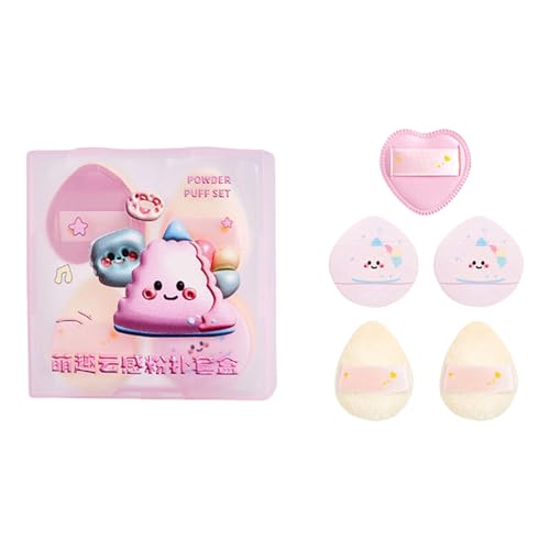 Weiche Puderquaste für Damen und Mädchen, tragbar, präzise, Make-up-Anwendung, mit Riemendesign, 5 Stück von Qsvbeeqj
