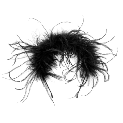 Weißes gefiedertes Haarband, leicht, tragbar, modisches Accessoire für Weihnachten, Festivals, Partys und Hochzeiten von Qsvbeeqj