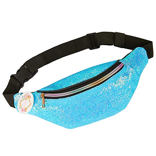 QtGirl Fanny Pack for Kids, Glitter Waist Bag Shiny Bags with Adjustable Belt for Children Sport Running, Camping, Trip von QtGirl